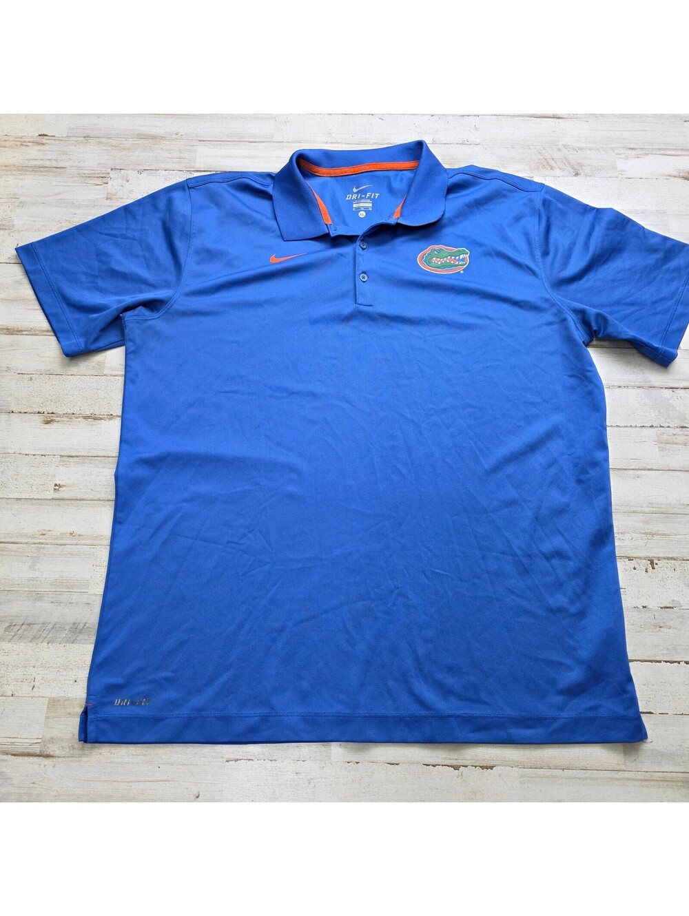 Nike Florida Gators Men's XL Blue Dri-FIT Polo Shirt Short Sleeve Golf Gameday